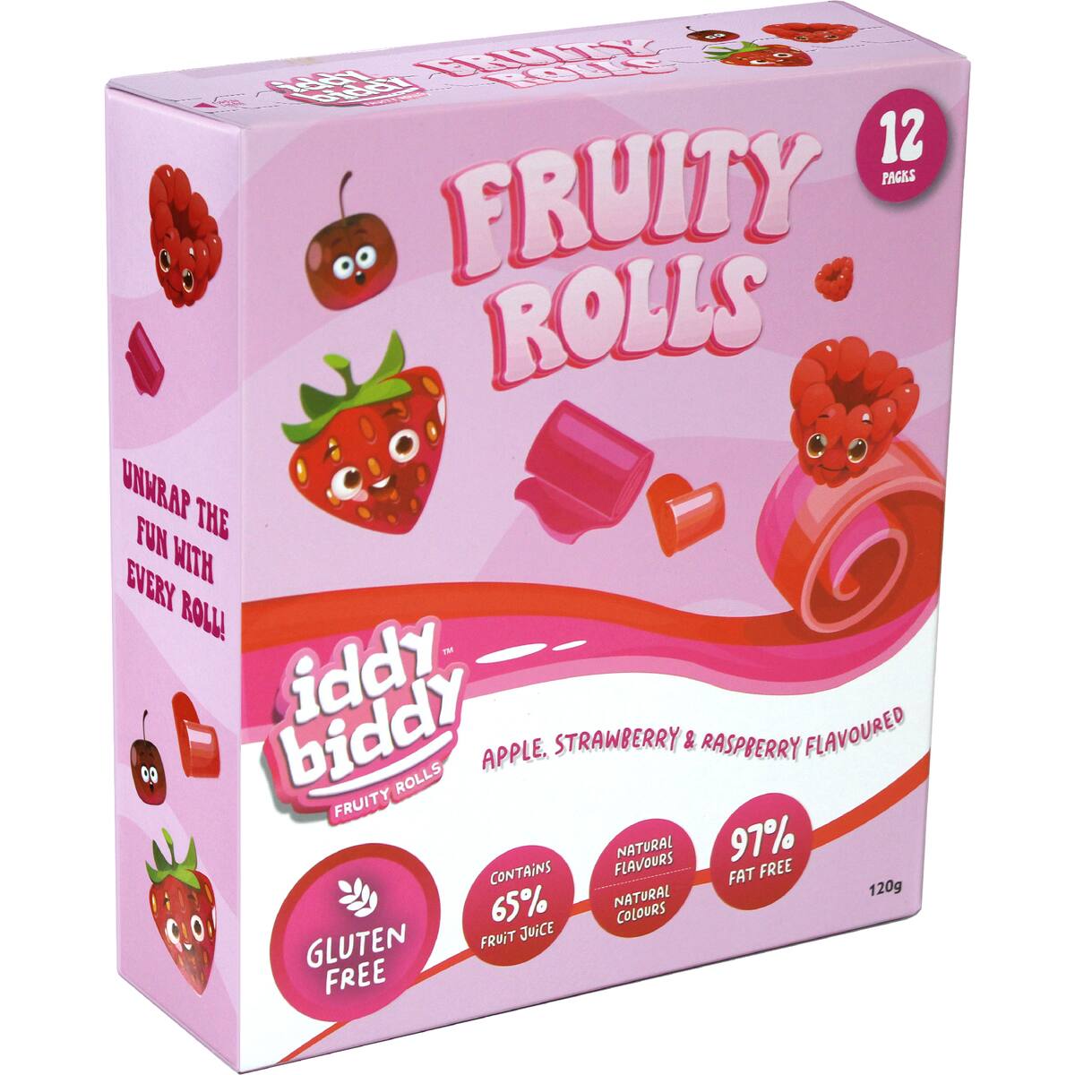 Iddy Biddy Fruity Rolls Apple Strawberry & Raspberry 12 Pack