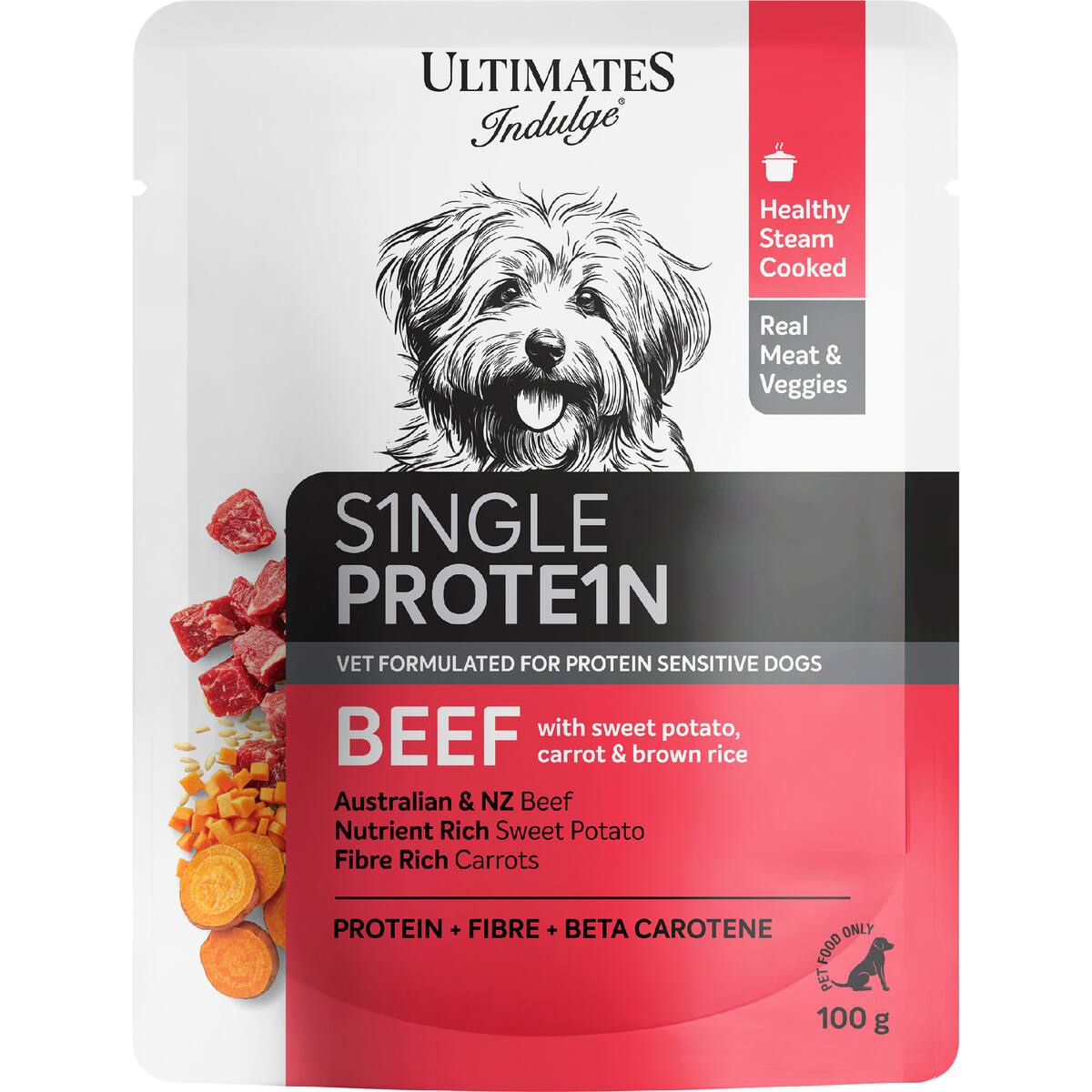 Ultimates Indulge Wet Dog Food Single Protein Beef 100g