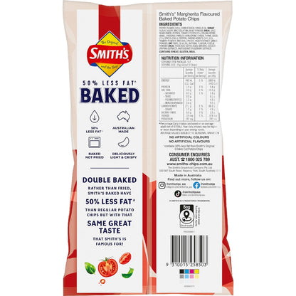 Smiths Crinkle Cut Baked Fusion Potato Chips Margherita 130g