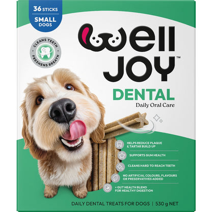 Welljoy Dental Dog Stick Treats Small 36 Pack