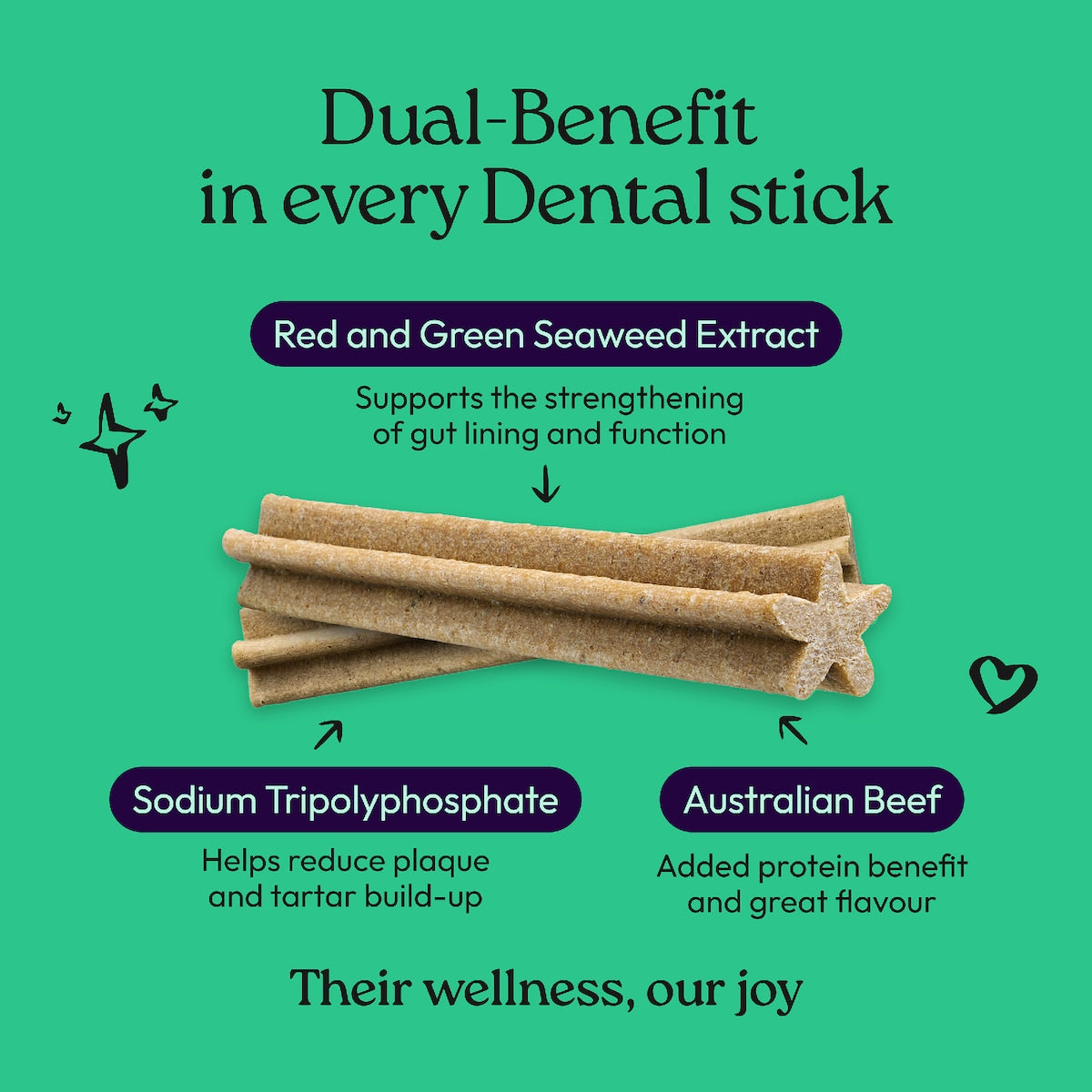 Welljoy Dental Dog Stick Treats Medium 32 Pack