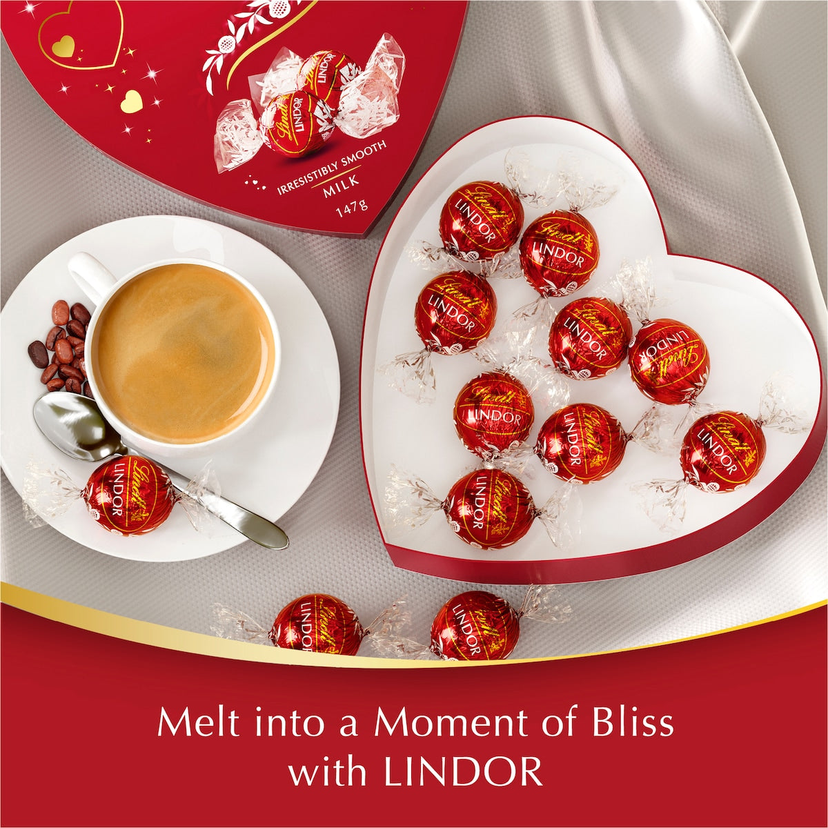 Lindt Lindor Heart Chocolate Box 147g