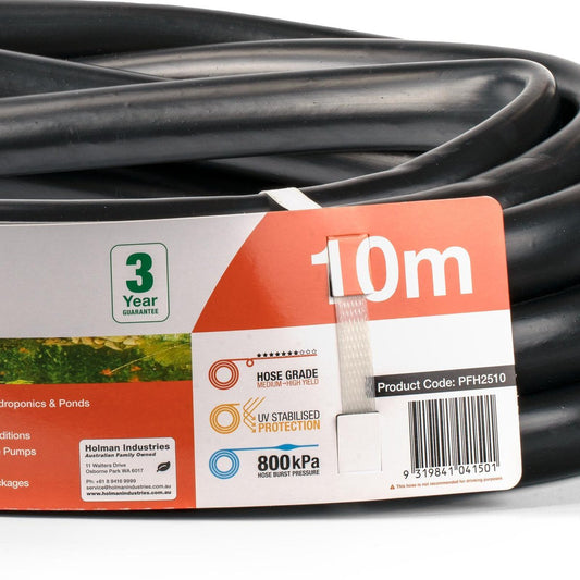 Holman 25mm x 10m Black Flex Tube PVC Flexible Kink Resistant