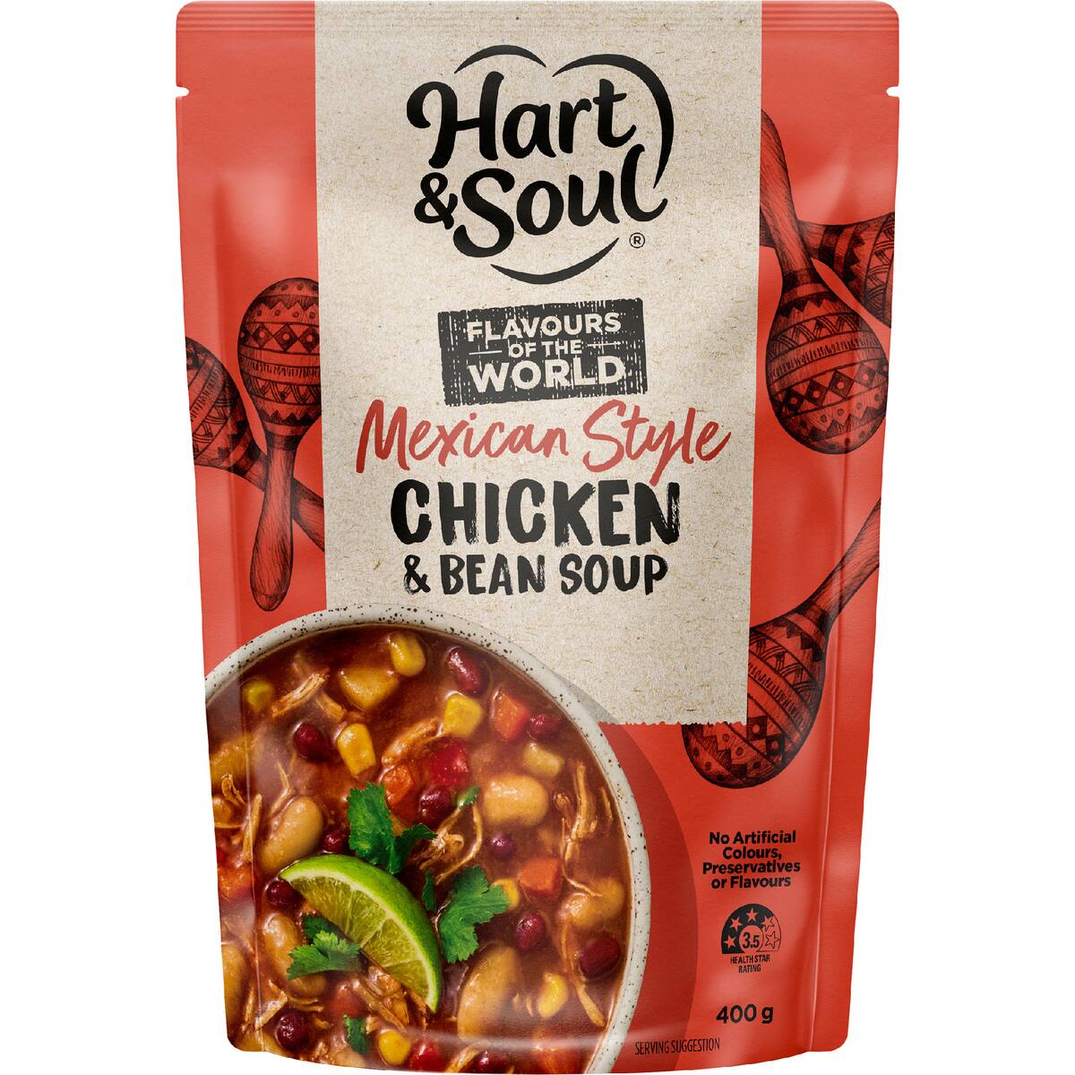 Hart & Soul Mexican Style Chicken & Bean Soup Pouch 400g