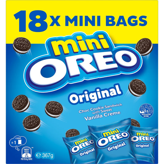Oreo Mini Cookies Original Bags 18 Pack 367g