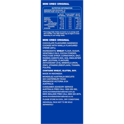 Oreo Mini Cookies Original Bags 18 Pack 367g