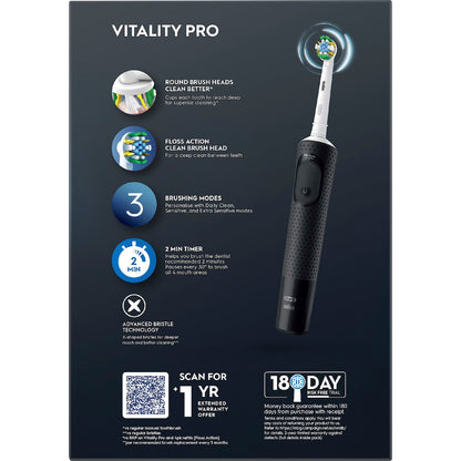 Oral-b Vitality Pro Set Rechargeable Toothbrush Deeper Clean Black Each