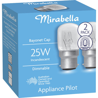 Mirabella Appliance Globe Bc 25w 2 Pack