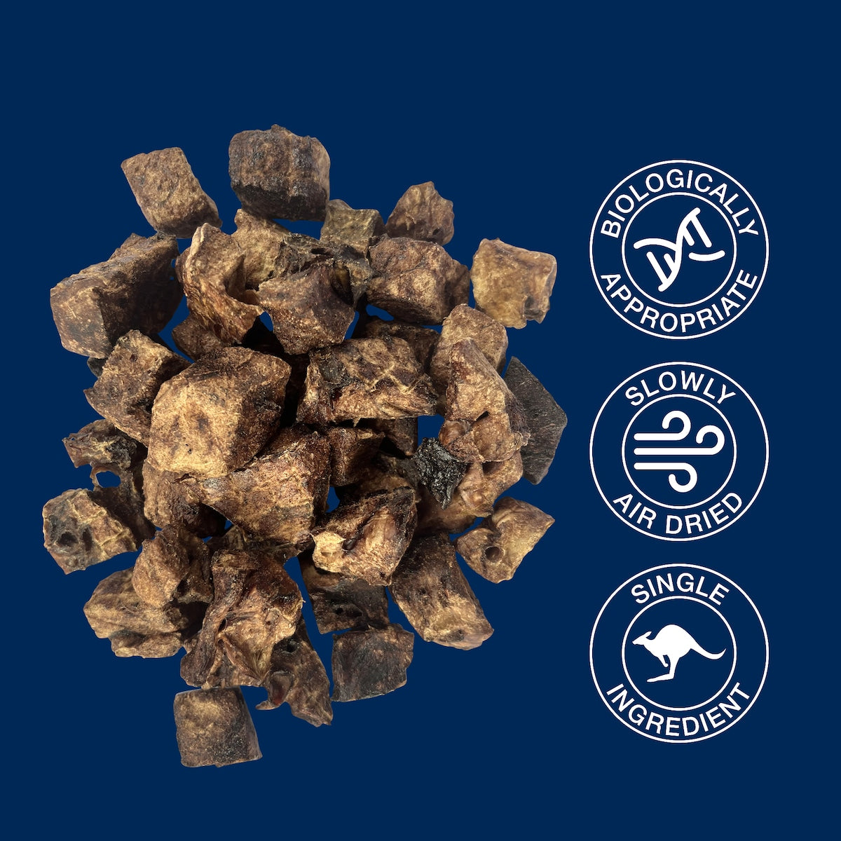 True Blue Aussie Kangaroo Cubes Dog Treats 60g