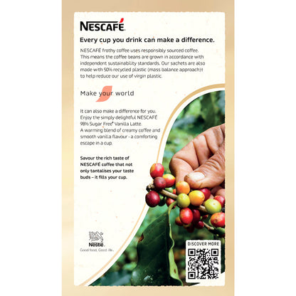 Nescafe 98% Sugar Free Vanilla Latte Sachets 10 Pack