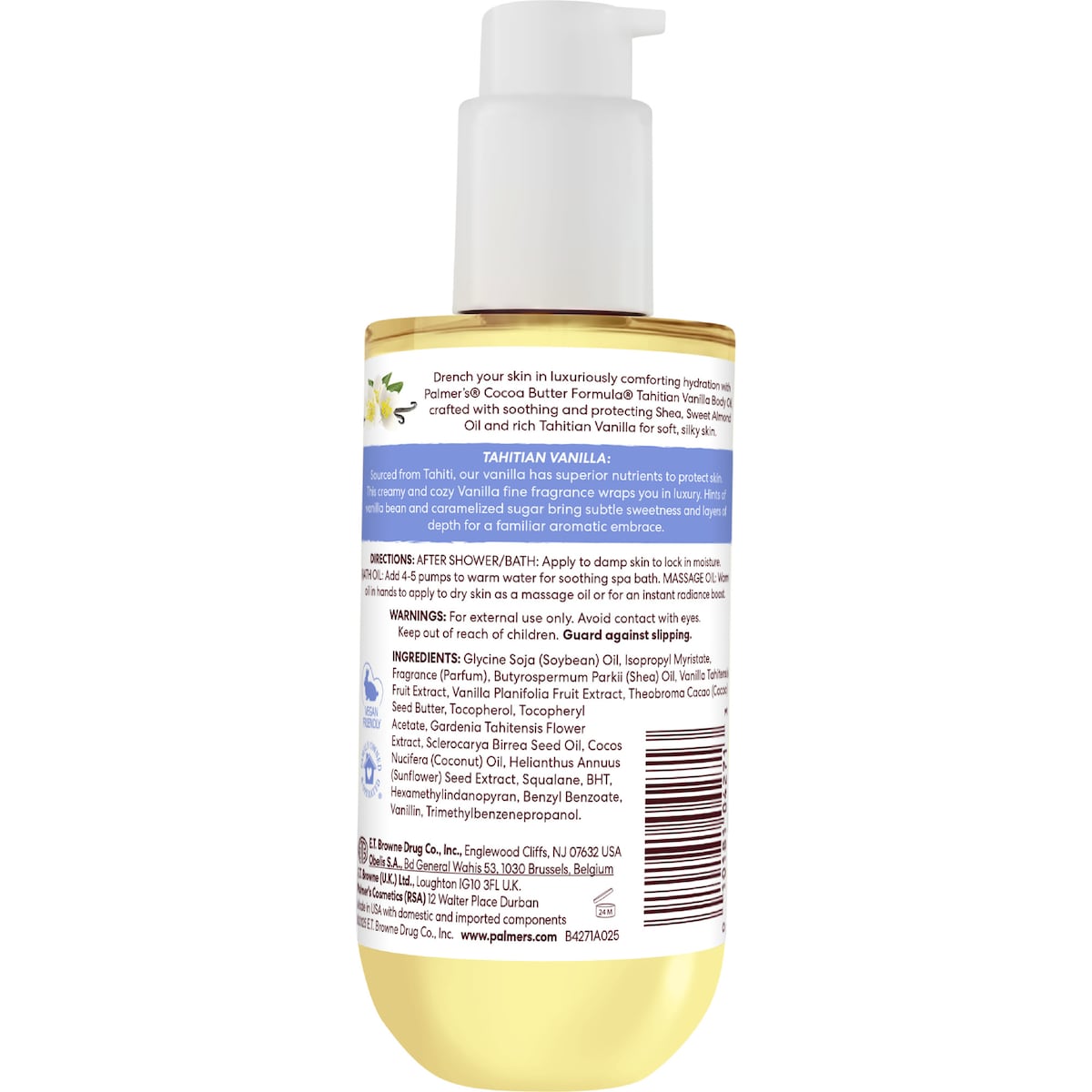 Palmers Cocoa Butter Formula Tahitian Vanilla Body Oil 192ml