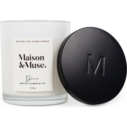 Maison & Muse Natural Soy Blend Candle Grace White Flower & Fig 350g