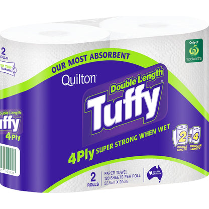 Quilton Tuffy Double Length 2ply Paper Towel 120 X 2 Pack