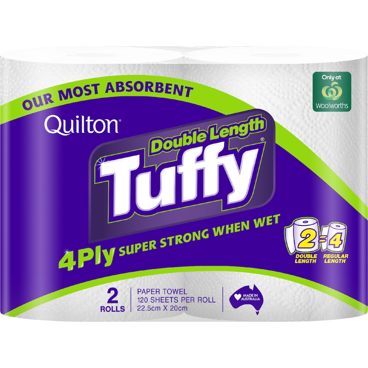 Quilton Tuffy Double Length 2ply Paper Towel 120 X 2 Pack