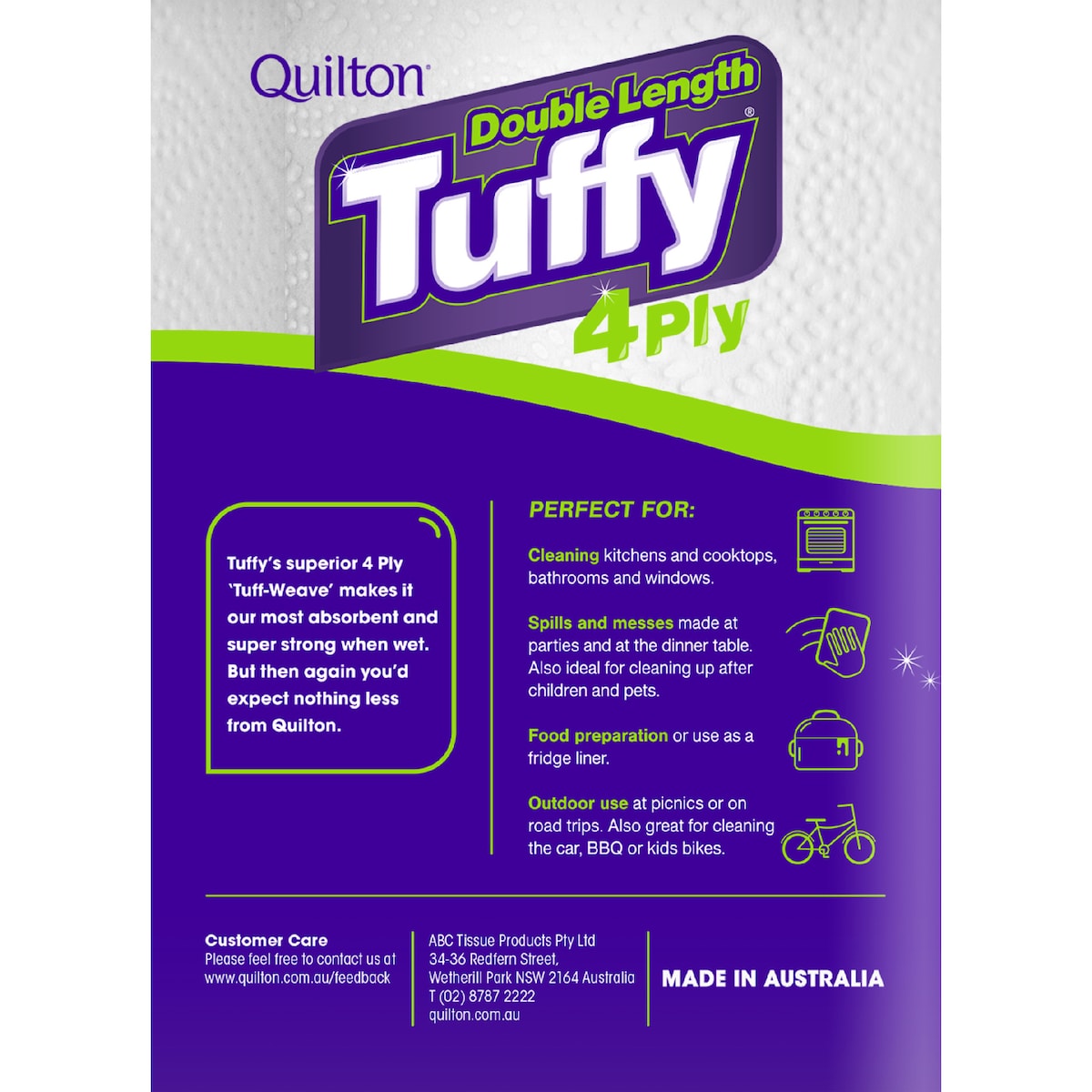 Quilton Tuffy Double Length 2ply Paper Towel 120 X 2 Pack