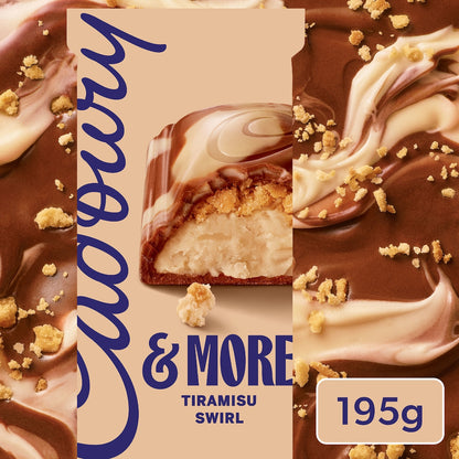 Cadbury & More Tiramisu Swirl Chocolate Block 195g