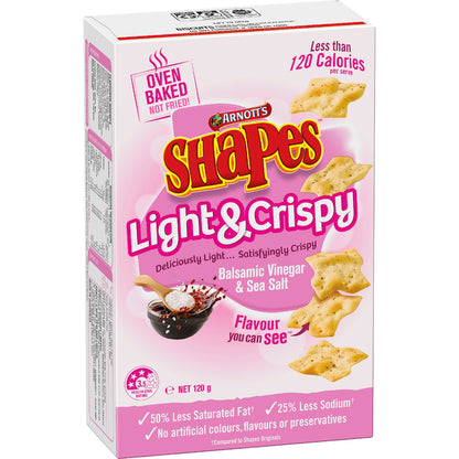 Arnotts Shapes Light & Crispy Vinegar & Sea Salt Crackers 120g