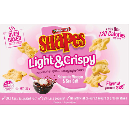 Arnotts Shapes Light & Crispy Vinegar & Sea Salt Crackers 120g