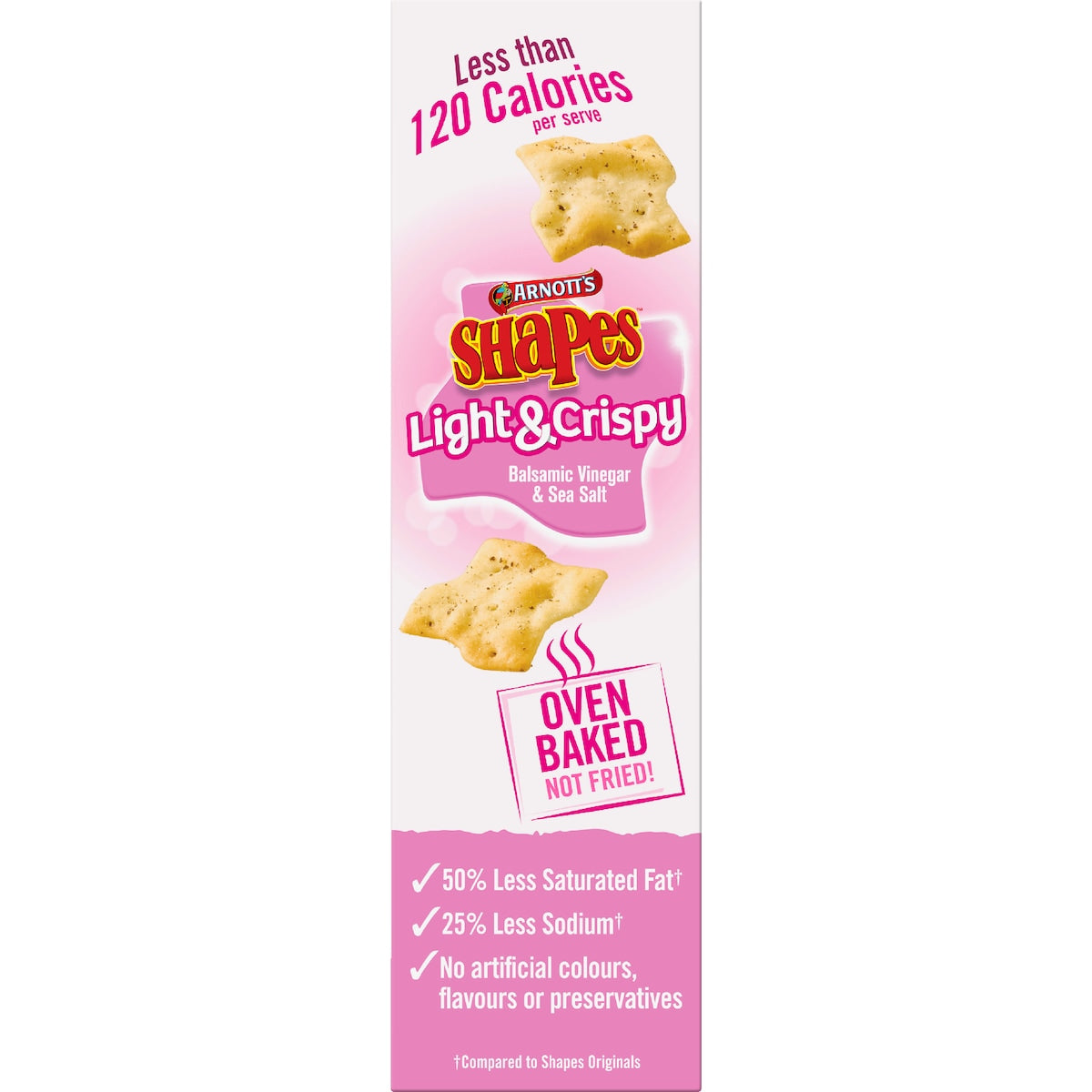 Arnotts Shapes Light & Crispy Vinegar & Sea Salt Crackers 120g