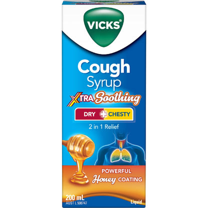 Vicks Cough Syrup Extra Soothing Honey 200ml