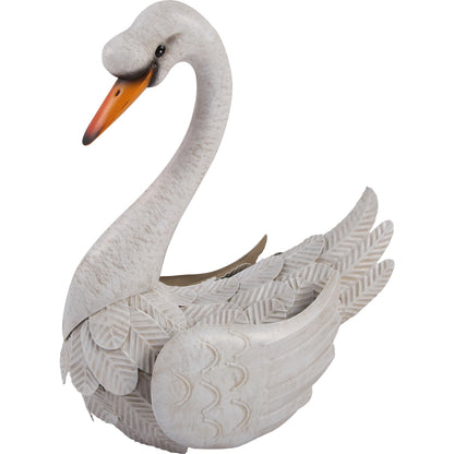 Green Gardener Metal Garden Swan White Each