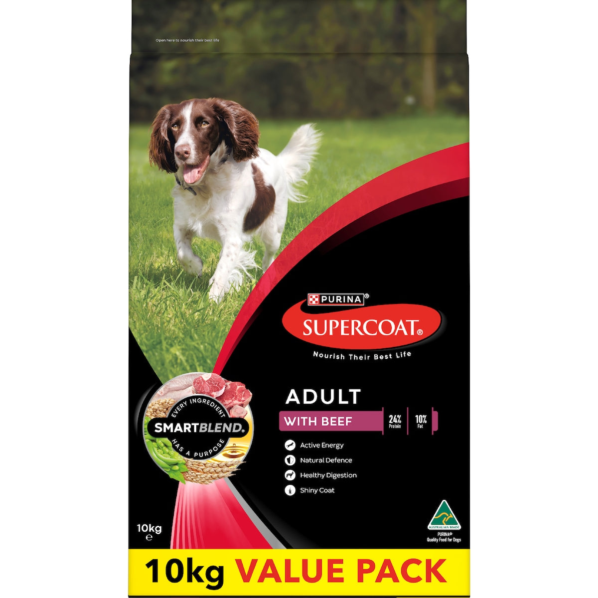 Supercoat Adult Dry Dog Food With Beef 10kg