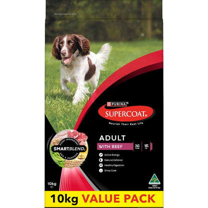 Supercoat Adult Dry Dog Food With Beef 10kg