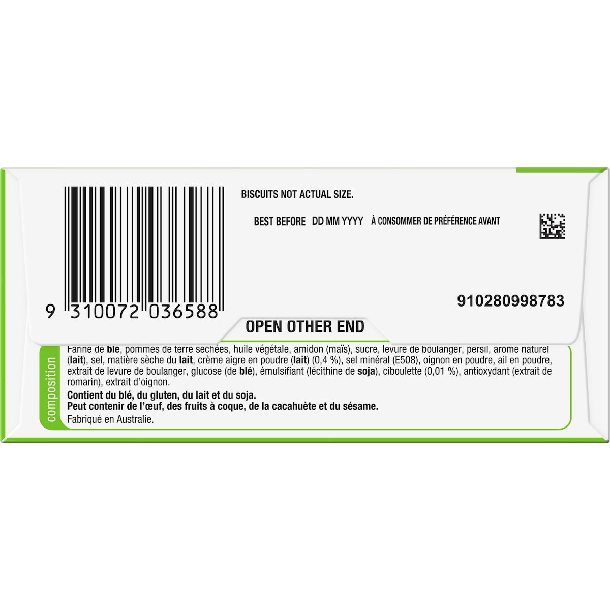 Arnotts Shapes Light & Crispy Sour Cream & Chives Crackers 120g