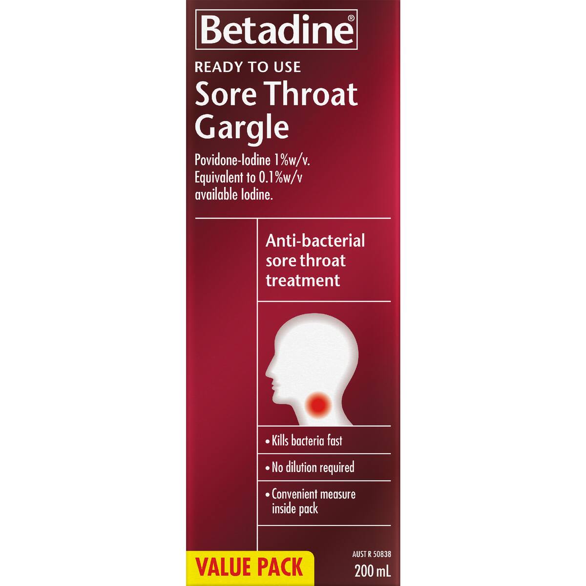 Betadine Sore Throat Gargle 200ml