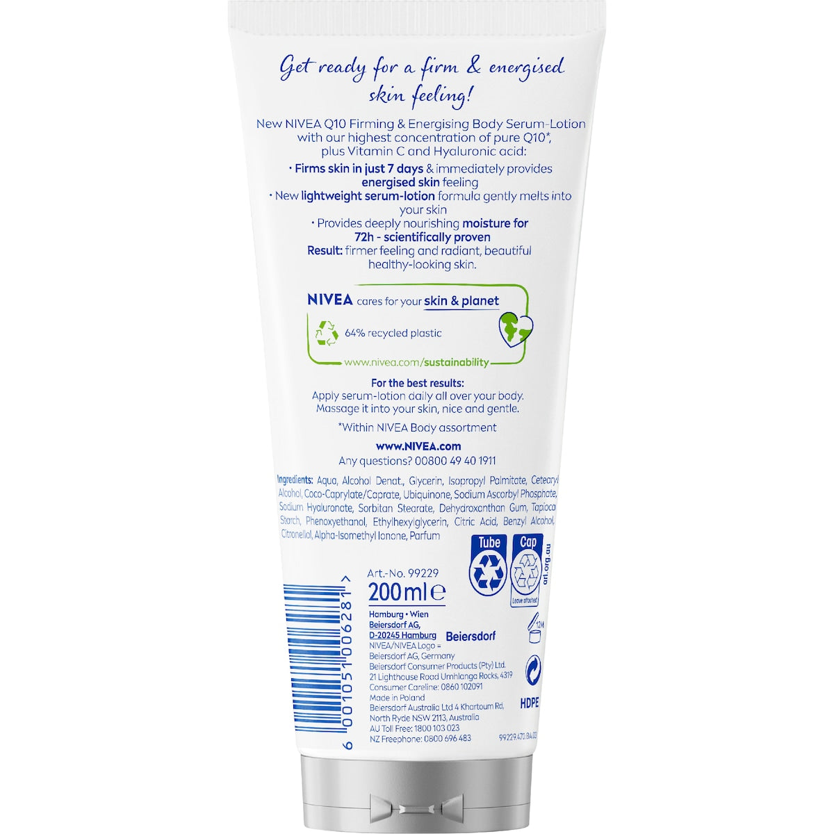 Nivea Q10 Firming + Energising Body Serum Lotion 200ml