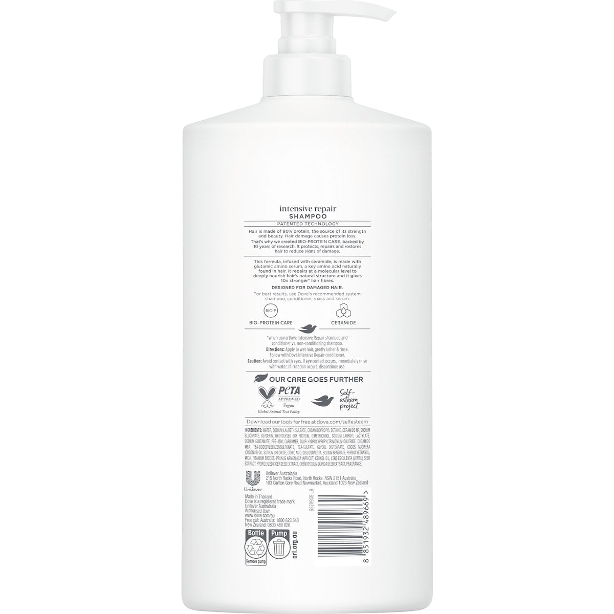 Dove Damage Therapy Intensive Repair + Ceramide Shampoo 850ml