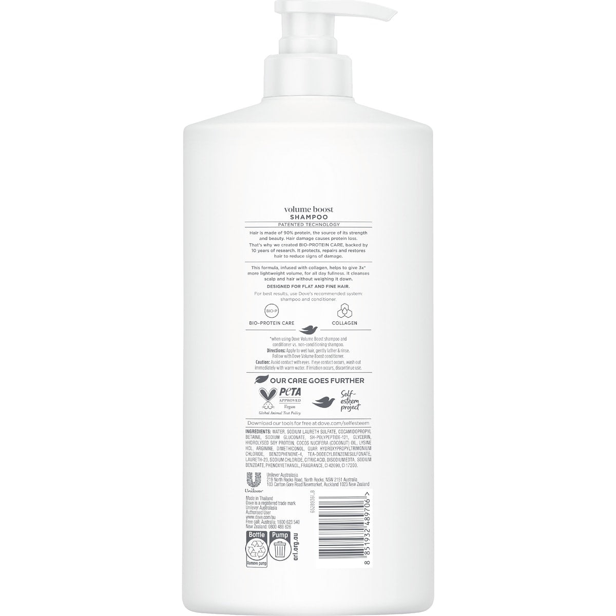 Dove Damage Therapy Volume Boost & Collagen Shampoo 850ml