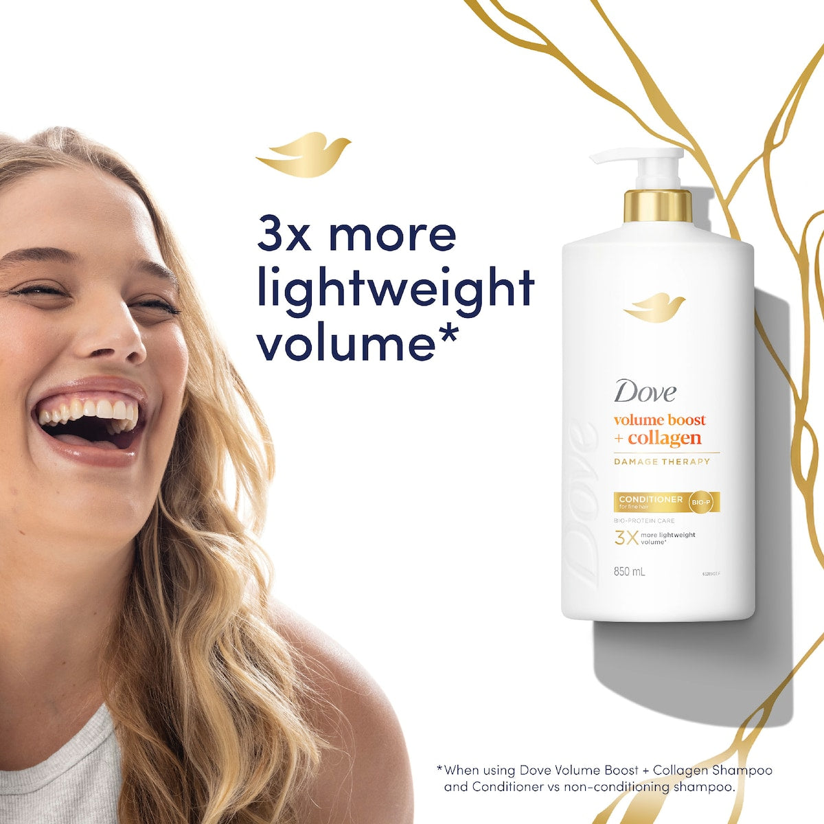 Dove Damage Therapy Volume Boost + Collagen Conditioner 850ml