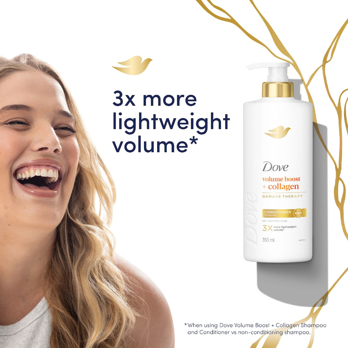 Dove Damage Therapy Volume Boost + Collagen Conditioner 350ml