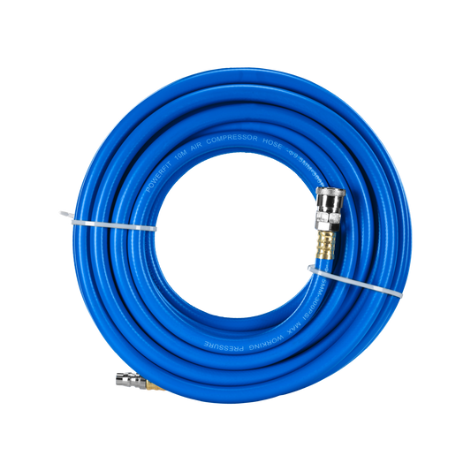 Powerfit Braided PVC Air Hose - 10m - 1/4" Nitto Fittings - 300 PSI