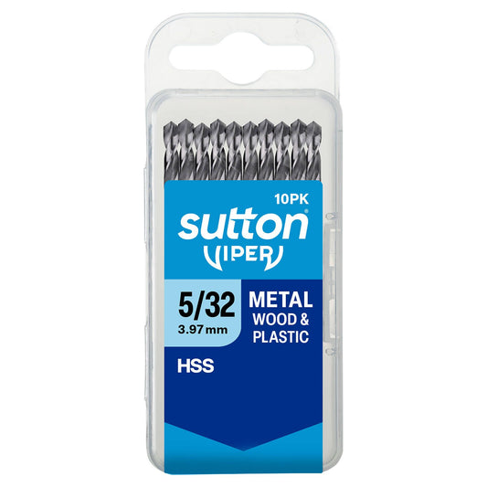 Sutton Tools 5/32" Viper HSS Drill Bit - For Metal, Wood & Plastics - 10 Pack