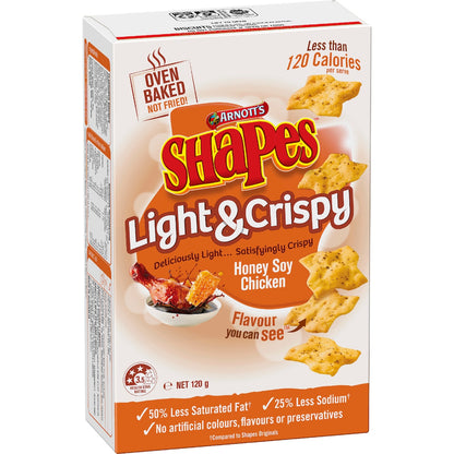 Arnotts Shapes Light & Crispy Honey Soy Chicken Crackers 120g