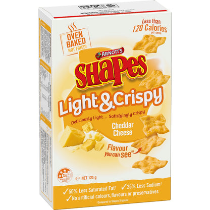 Arnotts Shapes Light & Crispy Cheddar Cheese Crackers 120g