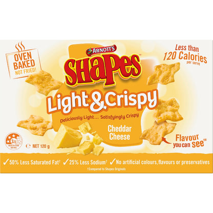 Arnotts Shapes Light & Crispy Cheddar Cheese Crackers 120g