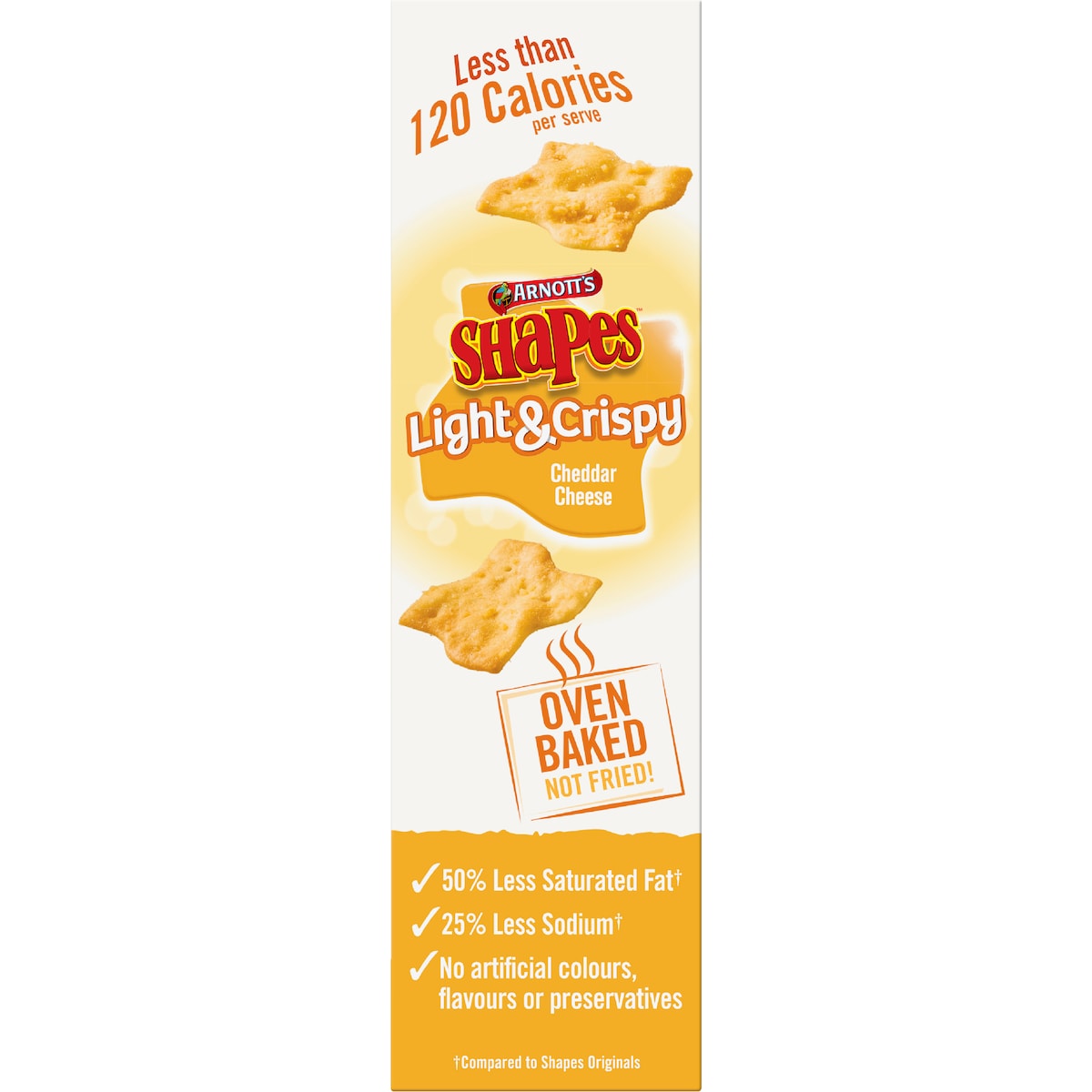 Arnotts Shapes Light & Crispy Cheddar Cheese Crackers 120g