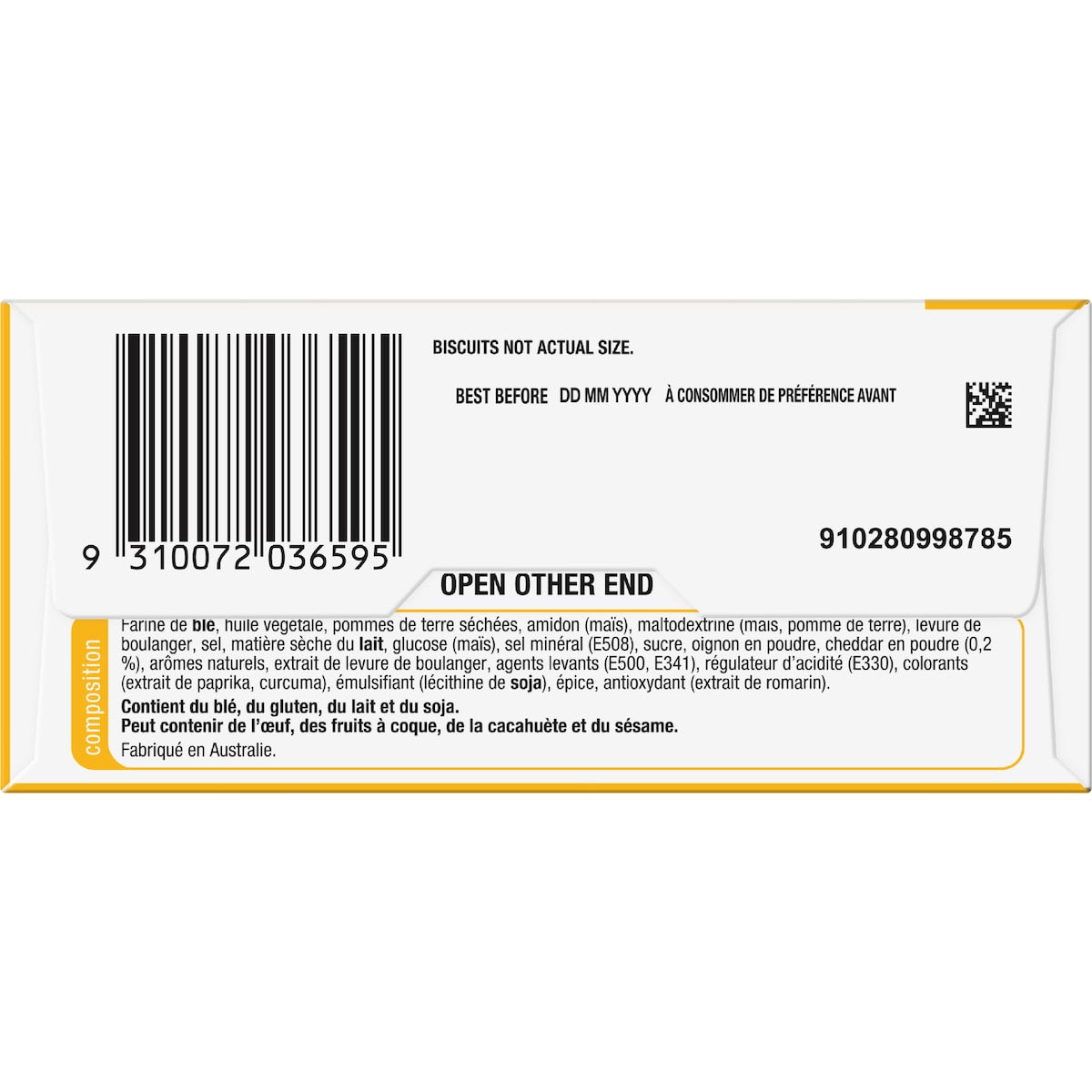Arnotts Shapes Light & Crispy Cheddar Cheese Crackers 120g