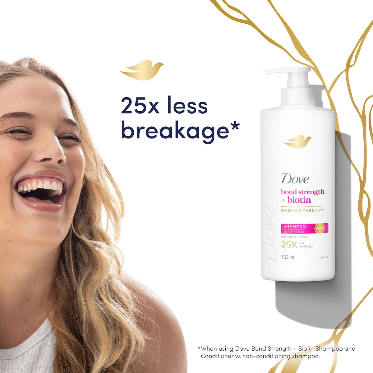 Dove Damage Therapy Bond Strength + Biotin Shampoo 350ml