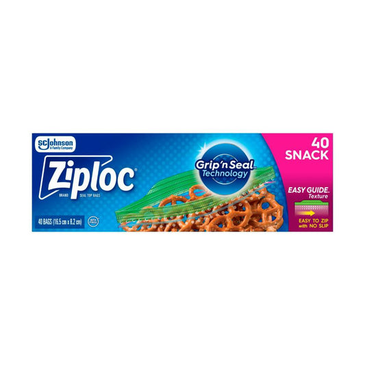 Ziploc Snack Bag Resealable Food Storage - 40 Pack