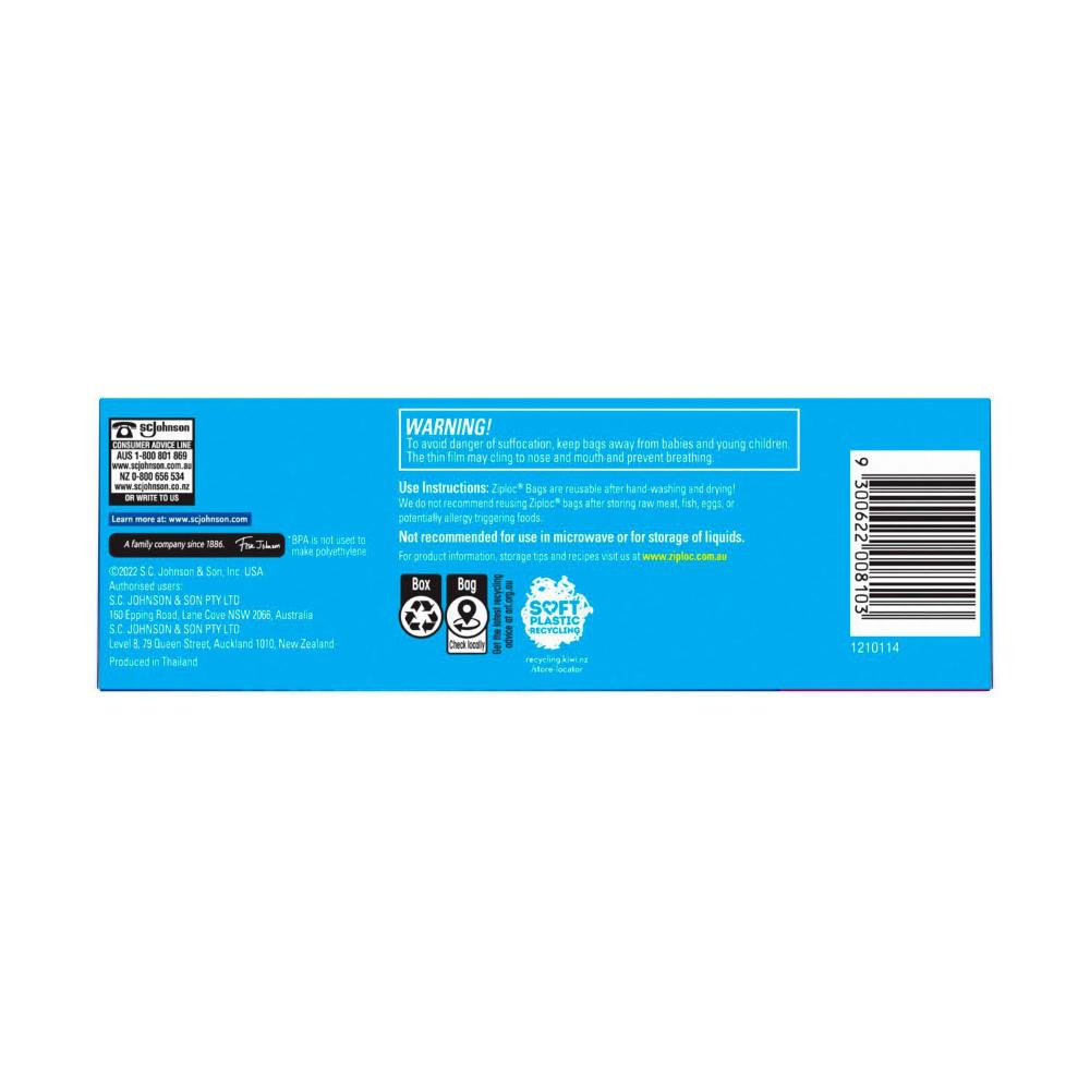 Ziploc Snack Bag Resealable Food Storage - 40 Pack