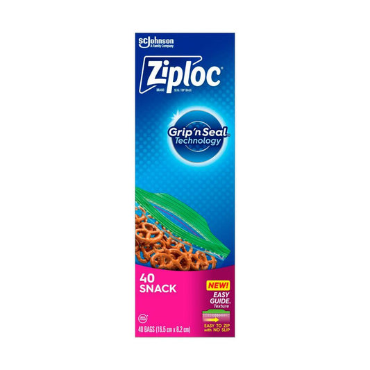 Ziploc Snack Bag Resealable Food Storage - 40 Pack