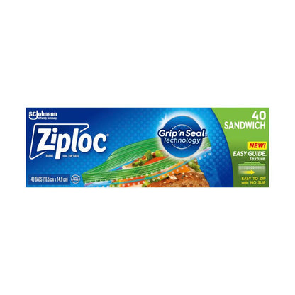 Ziploc Resealable Sandwich Bags - 40 Pack
