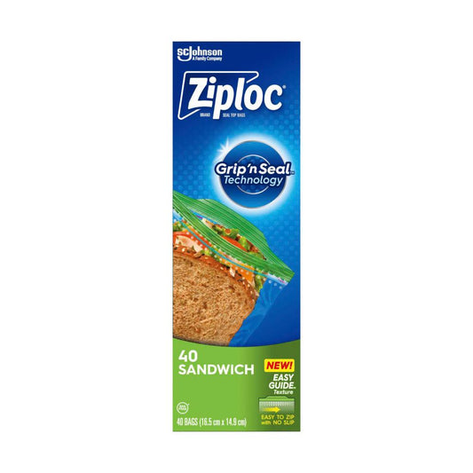 Ziploc Resealable Sandwich Bags - 40 Pack