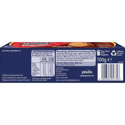 Mcvities Digestive Cream Biscuits Chocolate 100g