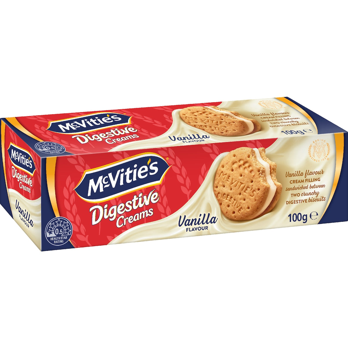 Mcvities Digestive Cream Biscuits Vanilla 100g