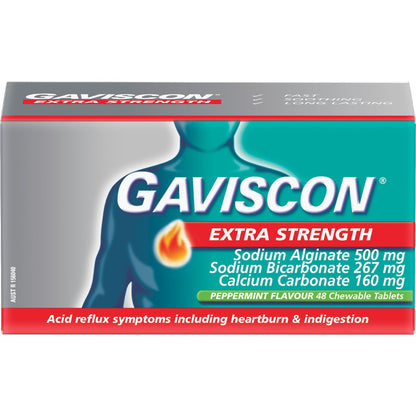 Gaviscon Extra Strength Chewable Tablets 48 Pack